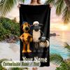 Shaun the Sheep Beach Towel, Personalized Custom Text, Quick Dry Soft Large Towel For Swimming Pool Travel