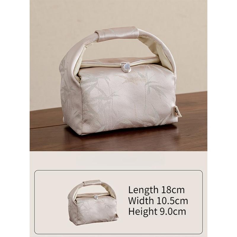 Brocade Embroidered Bamboo Tea Set Storage Bag Portable Travel Storage Bags Drinkware Teaware Chinese Traditional Tea Cozies