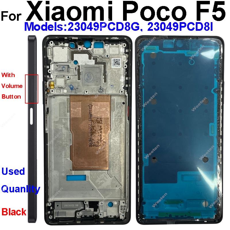 Mittelrahmen Gehäuse für Xiaomi Poco F5 Poco F5 Mittelrahmen Halter Abdeckung mit Linsenrahmen Lautstärketaste Ersatz Reparaturteile