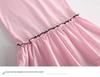 Girls' Cartoon Color Block Raglan Dress with Pleated Ruffle Skirt