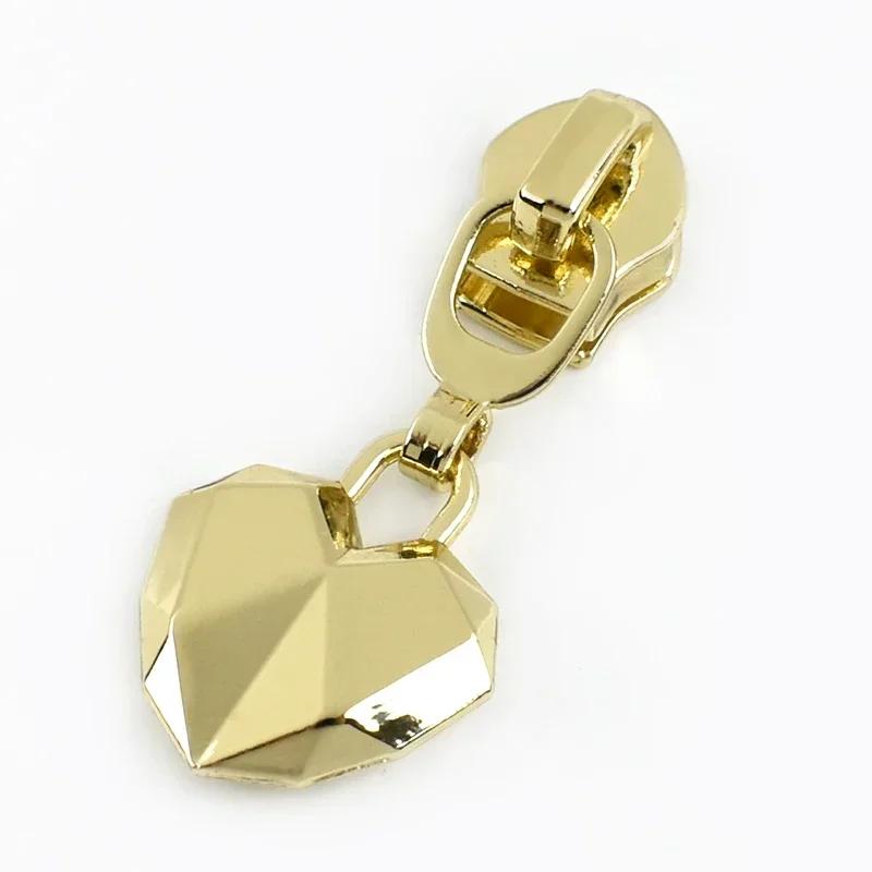 Meetee 5-50 Stück 5# Nylon Reißverschlussanhänger Kleidung Taschen Reißverschlüsse Reparatur Schieber für Plastikreißverschlüsse Herz Reißverschlusskopf Griff Nähzubehör