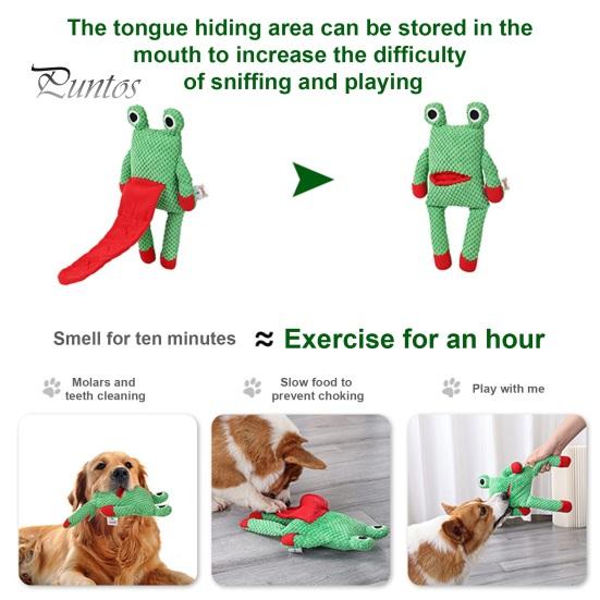 

Интерактивная игрушка-лягушка для собак, лакомства из шкуры, устойчивая к укусам ткань, встроенная вокализация, снятие стресса, обогащение домашних животных зелёный