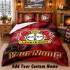 Bayer Leverkusen Football Pattern Bedding 3Pcs Set Custom Name, Bed Sheet And Pillowcases For Home Bedroom