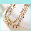 Stylish Multi-layer Geometric Pendant Necklace For Women With Chic Metal Design Perfect For Fashion Lovers