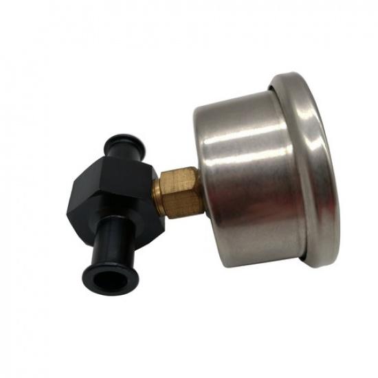 0-100 psi Kraftstoffdruckanzeige mit 3/8 Zoll Anschlussadapter Öldruckanzeige