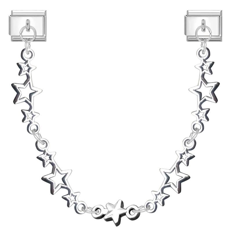 Fashion Personalized DIY Chain Tassel Charm Bracelet Star Heart Butterfly Bow Pendant Bead 9MM Bracelet Stainless Steel Jewelry