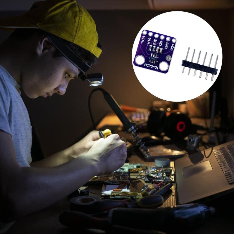 1Set MCP3421 I2C ADC Board 18bit High Resolution For Accurate Sensorings Signal Measurement