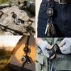 Liangery Reel Stretchable Keychain with Metal Fittings and Carabiner for 2026 300g Stretchable Load Key Metal 80cm Reel Key Loss Ultra Black Keychain,