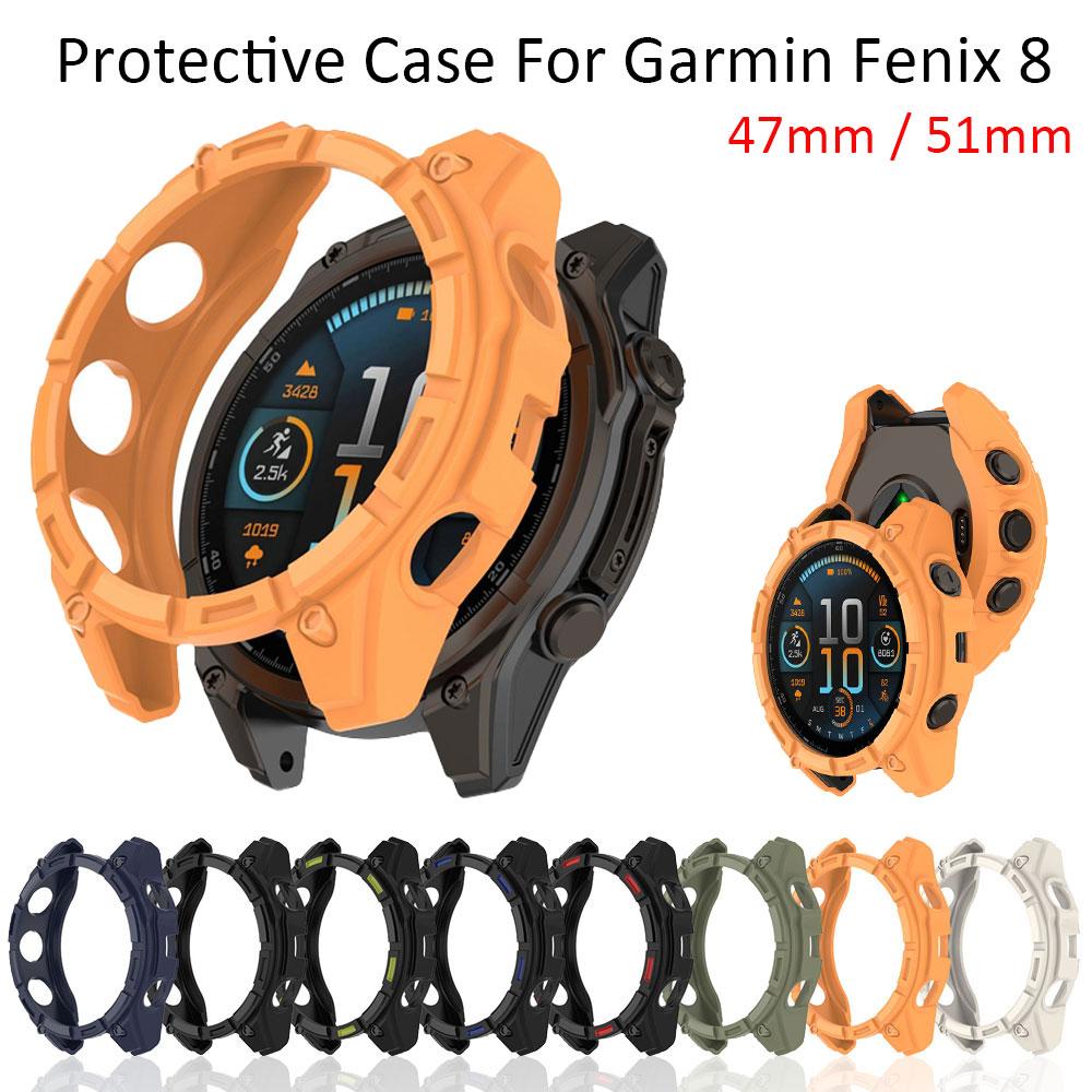 Watch Protective Case Cover for Garmin Fenix8 47mm / 51mm Soft Tpu SmartWatch Shockproof Protector Shell Anti-scratch