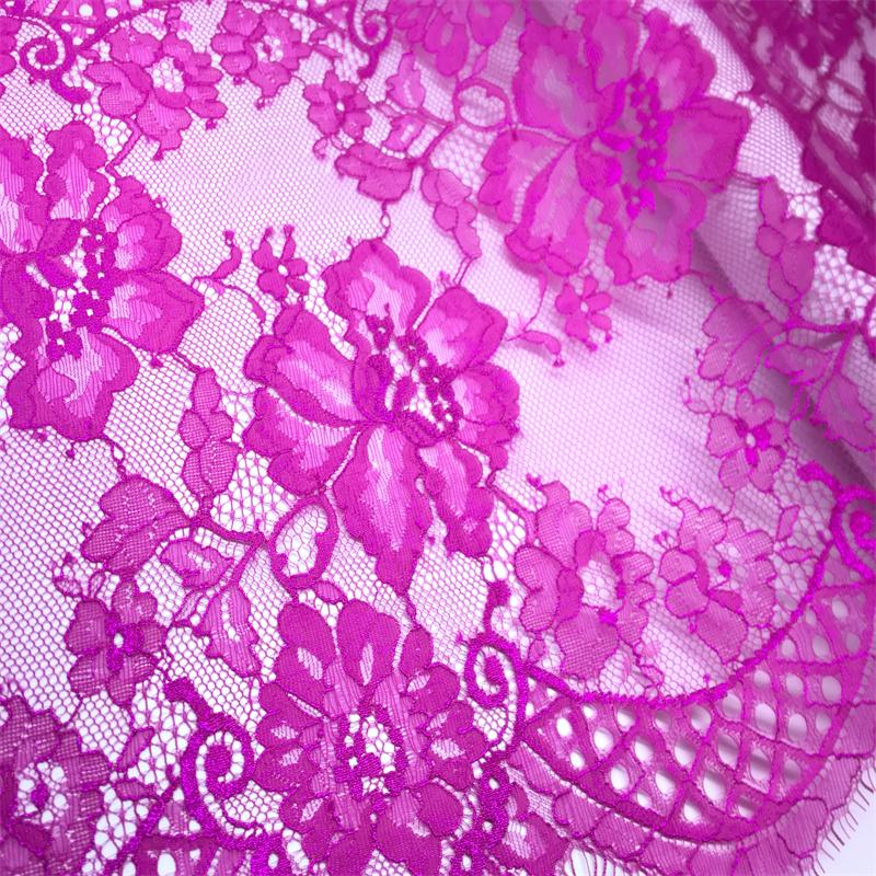 3m x 31cm Chantilly Lace, Non-stretch Metallic French Eyelash Lace Fabric for Sewing, Bra, Underwear, Lingerie, Dress, Garment, Crafting