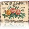 Metal Poster HIBOTRE Flower Market Vintage Tin Sign Wall Art Decor 8x12 Inch