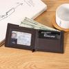 JIANGBAO Men's Short Wallet, Multi-Card Slot, Large Capacity, Lychee Pattern, Casual Money Clip.