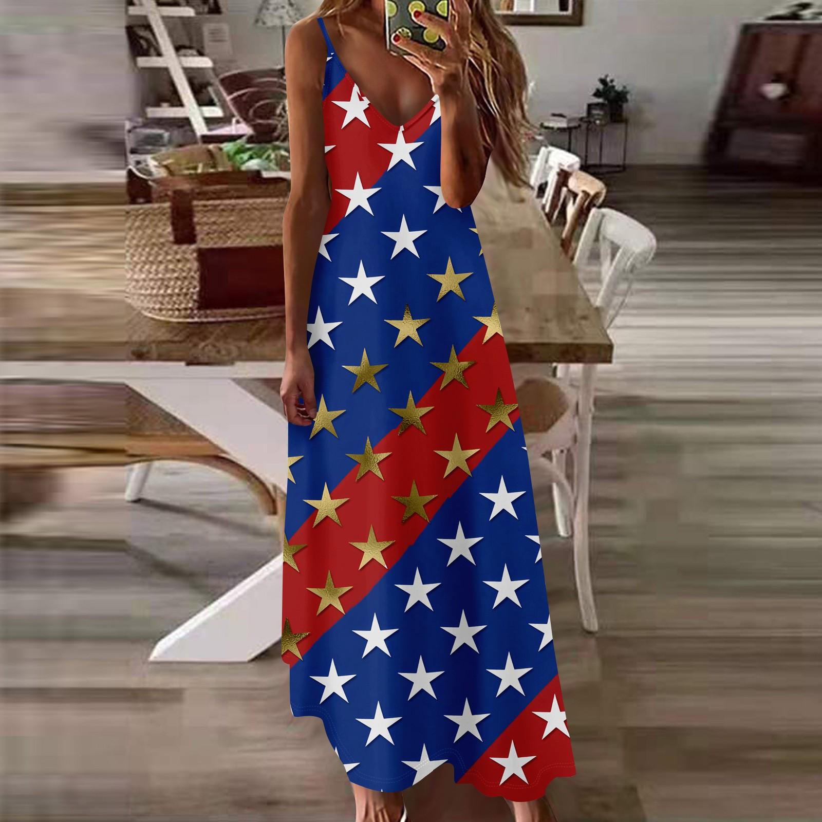 

Women s Loose Independence Day Casual Slim V-neck Solid Color Imitation Cotton Fashion Overalls Skirt XXL ціан