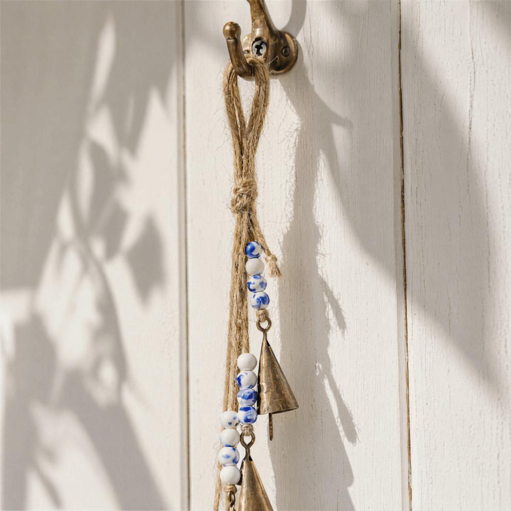 16.93in Rustic Metal Cowbell Built-in Metal Clapper Indoor Outdoor Decor Bell Window Decoration