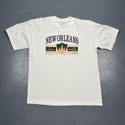Vintage Y2K New Orleans French Quarter Tshirt White XL Casual Unisex VTG