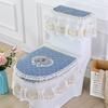 European Lace Toilet Seat Cover Decoration Washable and Easy To Install Toilet Seat Cushion Zipper Fixed Dustproof and Anti Slip Universal Cover Cloth