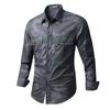 Men S Long Sleeve Loose Cotton Work Shirt Casual Outdoor