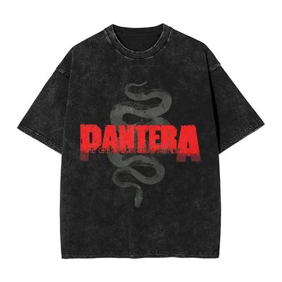 Groove Metal Pandora Band PANTERA Μπλουζάκια Γυναικεία Ανδρικά Πλυμένα Θερμοτυπία Εκτύπωση T-shirts Harajuku Βαμβακερά Κοντά Τοπ