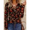 Elegant Casual Comfortable Style Painting Plant Flower Elements Printing Pattern Code Women's Clothing Crew Neck Zipper Long Sleeve