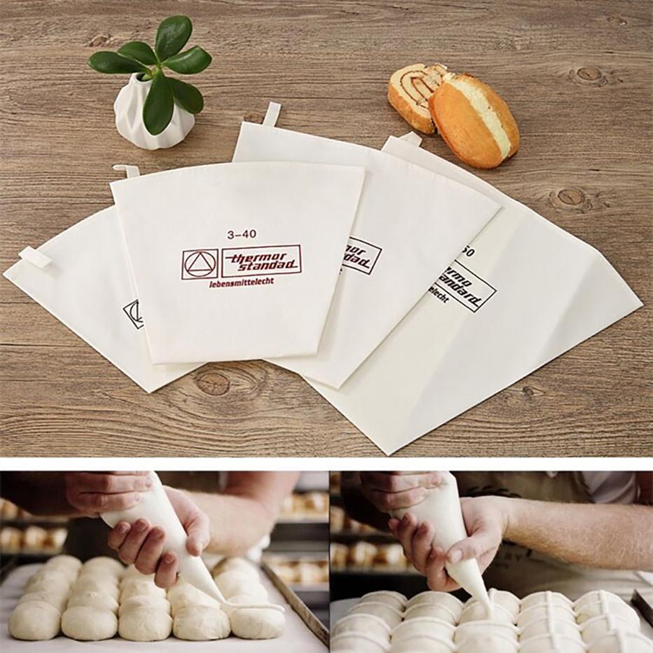 Cotton Pastry Piping Bags Reusable and Washable Cream Pastry Bag for Cupcake Cake Decoration with Stainless Steel Nozzles