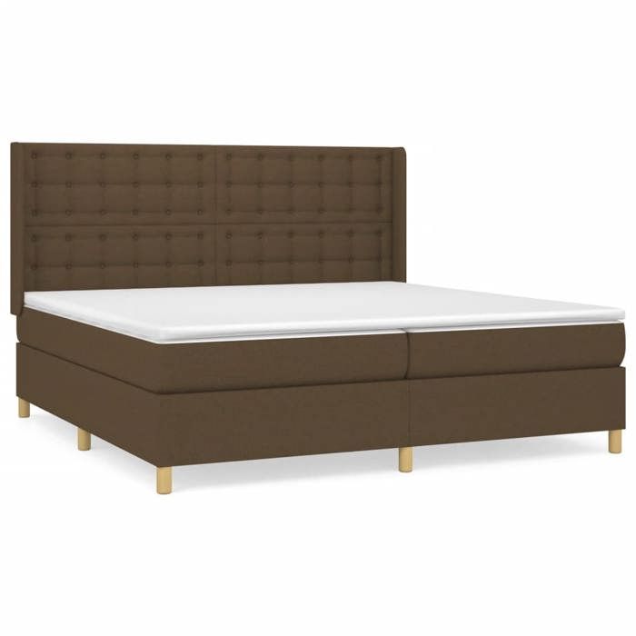Maison Exclusive - Sommier à lattes de lit avec matelas Marron foncé 200x200 cm