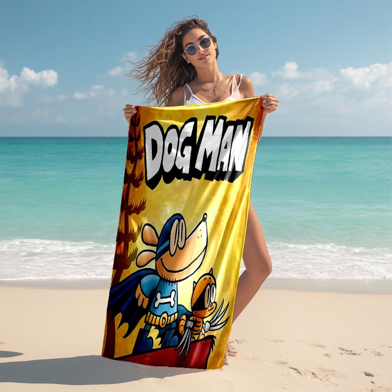 1pc DogMan1 Beach Towel, Comfortable and Thick, and Swimming/Bath/Picnic/Camping Towel, Suitable for Seaside Beaches