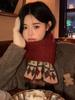 Women Winter Knitted Scarf Headscarf Ladies Casual Red Print Warm Scarve Mujer Foulard Wrap Shawl New Christmas New  Gifts
