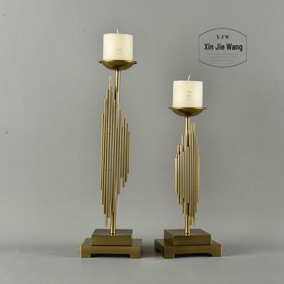 Elegant Iron Candlestick: Luxurious European Style Decor for Living Room, Study, Bedroom, or Wine Cabinet