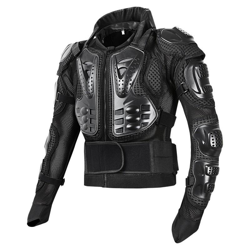 Motorcycle Riding Armor Jacket With Elbow Shoulder Waist Protection Adult Men Off-Road Motocross Gear Black Neck Guard