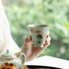 Flower and Bird Master Cup Ru Kiln Ceramic Tea Cup Tea Brewing Cup Tea Tasting Cup Office High Legged Cup
