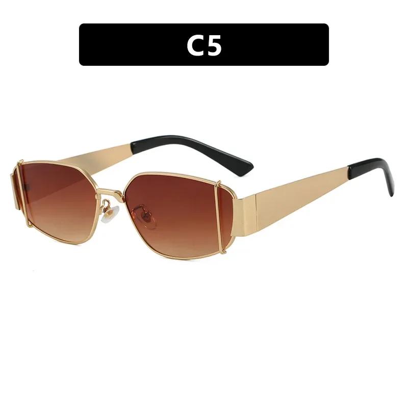 

Women S Retro Square Metal Frame Sunglasses Neutral New Fashion Casual Eyewear Outdoor Uv400 Sunscreen Beach Travel Sunglasses