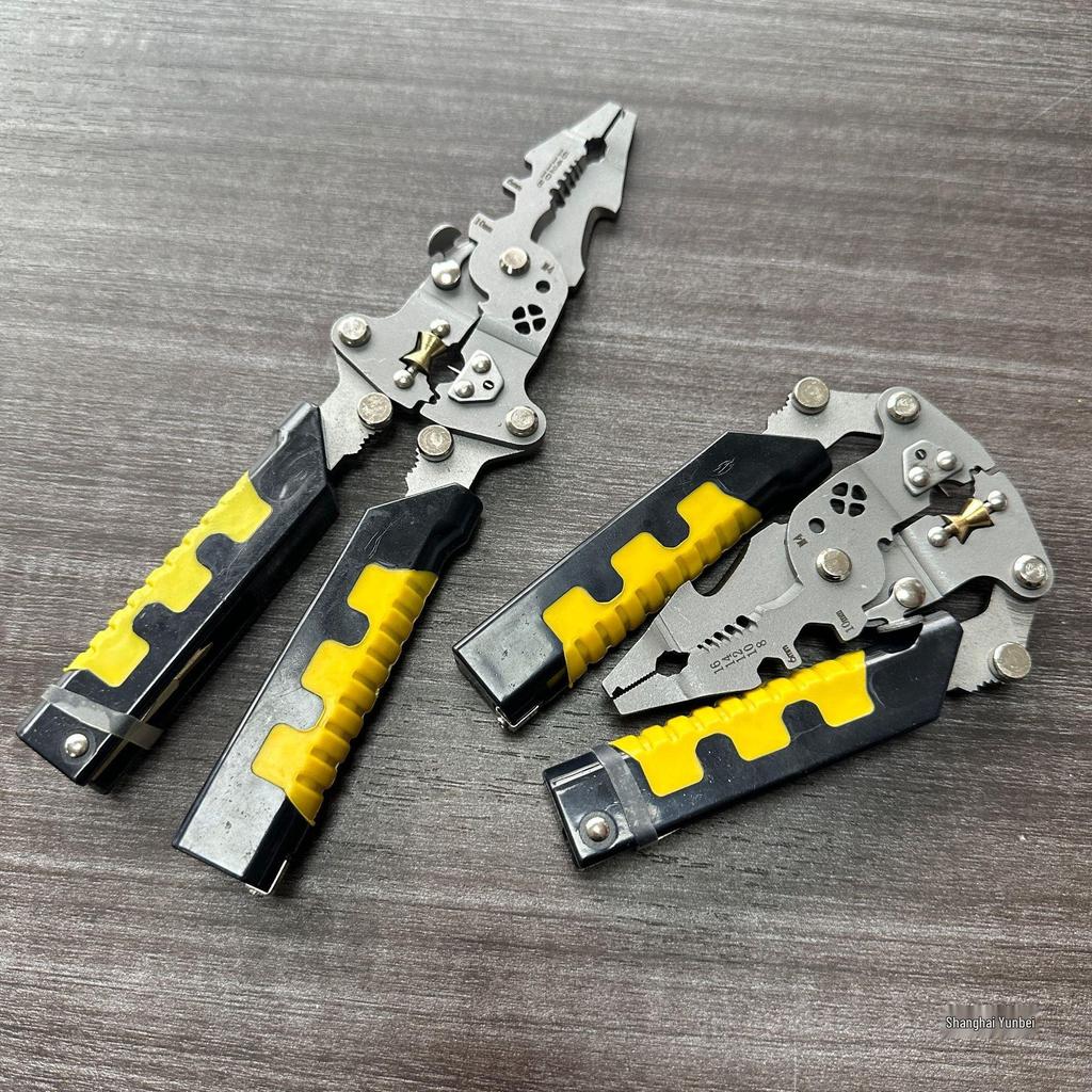 Multi-Functional Folding Electrician Pliers: Wire Strippers and Crimpers
