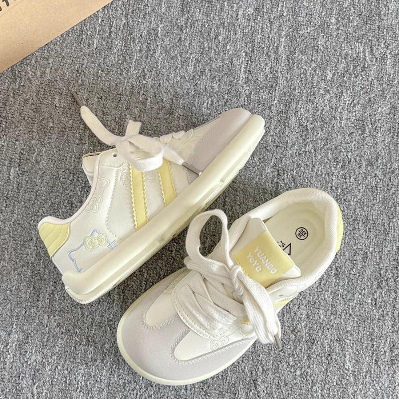 Campus style, board shoes women's new versatile niche shoes platform white shoes cute yellow