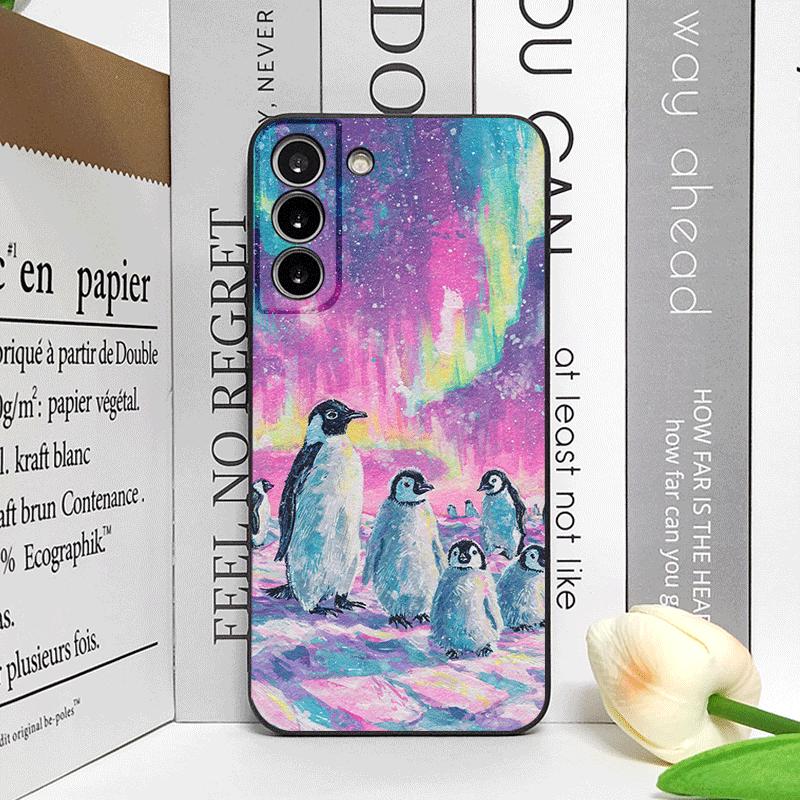 

Creative Art Starry Sky Penguin Oil Painting Phone Case for Google Pixel 10 9A 8 A 7A 6 A 7 PRO 8 9 Pro XL 5G Frosted Soft Cover Google Pixel 6a