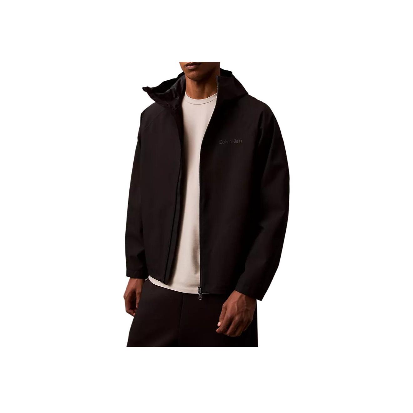 

Calvin Klein Minimalist Comfortable Versatile Stand Collar Windbreaker Men Outerwear Black 403F520-001 L