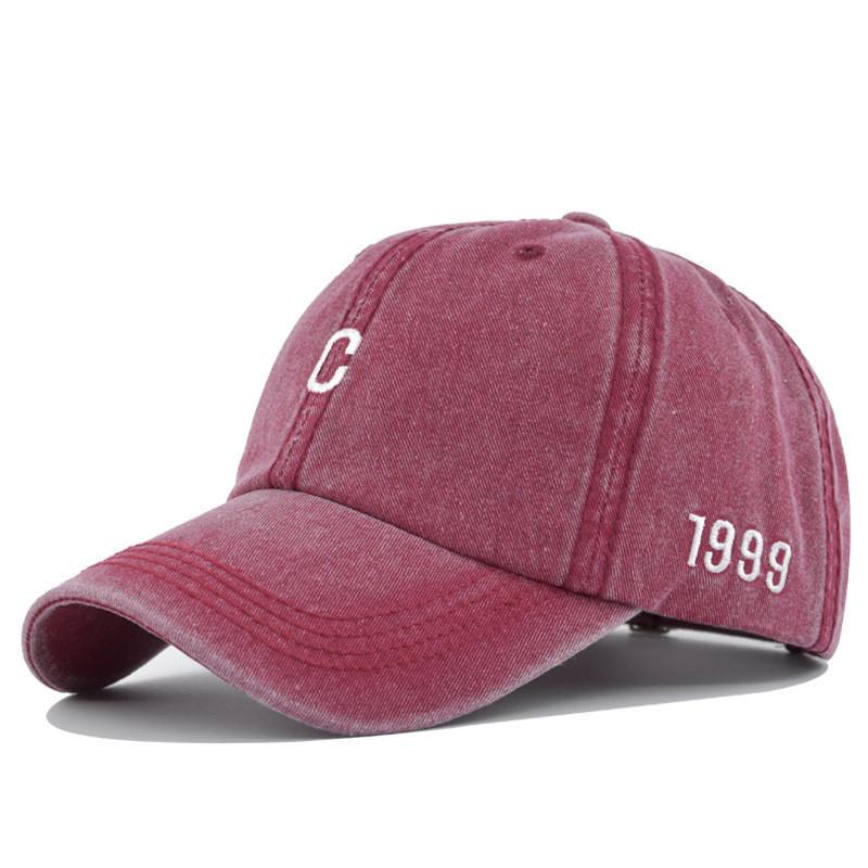Cap Unisex Baseball Vintage Style Cotton With Embroidered Letter C Logo Hat Sun