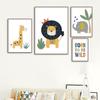 Lion Éléphant Girafe Crocodile Arbre Arc-en-ciel Crèche Art Mural Peinture sur Toile Affiches Et Impressions Images Chambre Bébé Enfants Décor