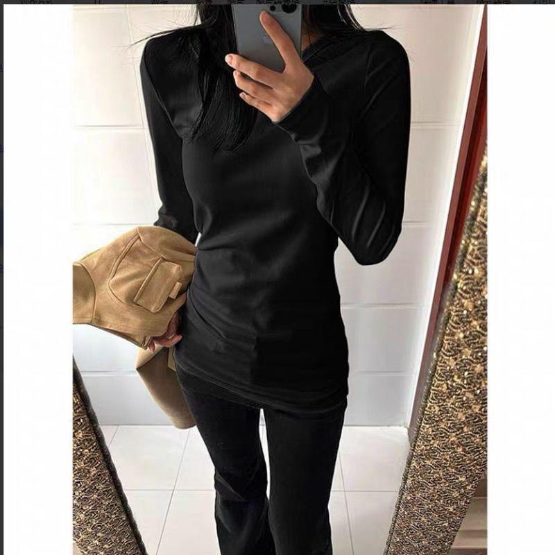 2025 Damen Slim Langarm-T-Shirt: Herbst/Winter Vielseitige Basisschicht