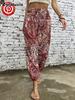 Ethnic Pattern Printed Pants Bohemian High Waist Long Trousers