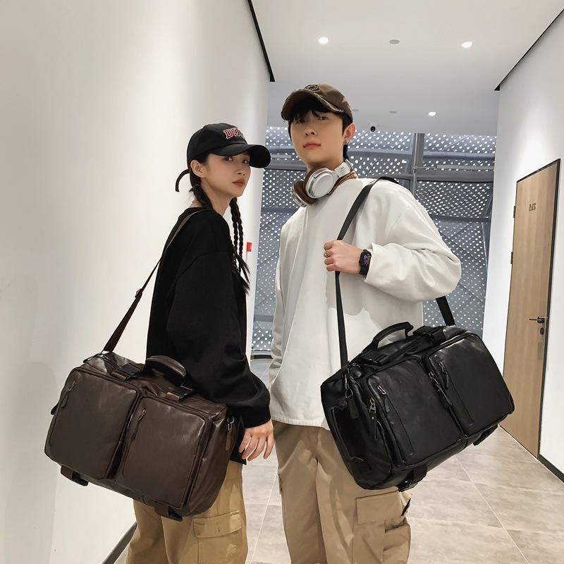 Men and Women Same Style Travel Bags, Large Capacity, Fashionable and Trendy Luggage Bags, Simple Solid Color, Multi-pocket Household Storage Bags