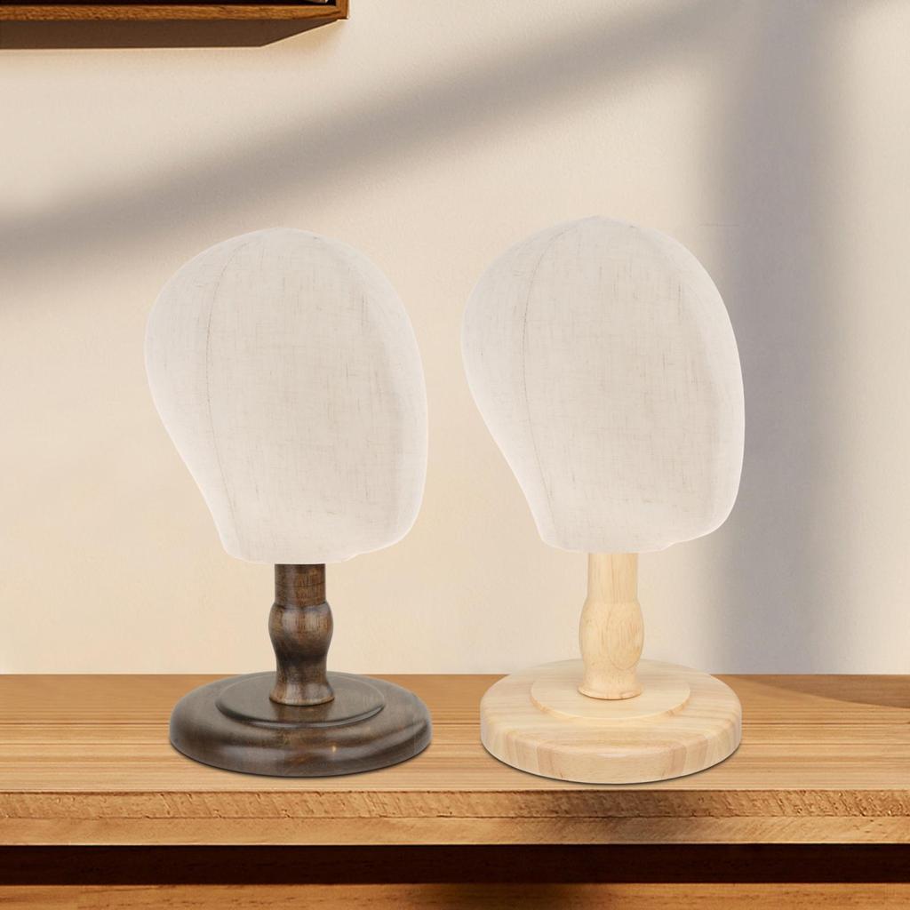 Mannequin Manikin Head Wooden Base Multi Purpose Kids Hat Rack Hair Wigs Hat Display Holder Stand Wigs Display Model for Home