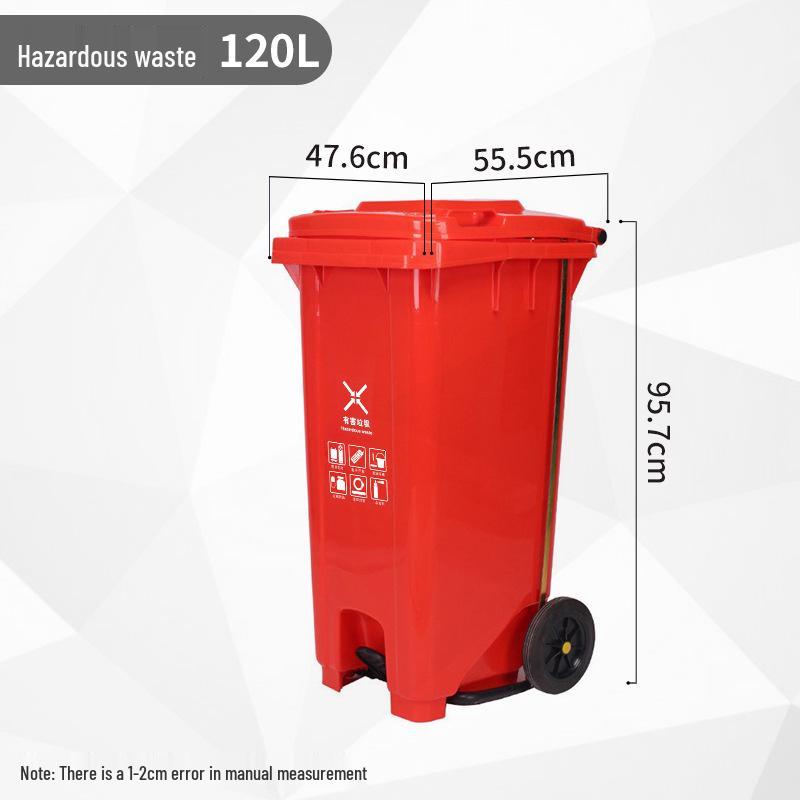 Four-Color Outdoor Waste Sorting Trash Can with Lid and Foot Pedal