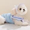 With Hat Pet Vest Dress Navy Collar Dog Short Skirt Cute Dog Pullover  Photography