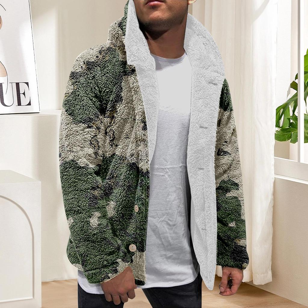 Men'S Winter Zipper Hooded Fleece Sweatshirt With Patch Pocket Casual Jacket