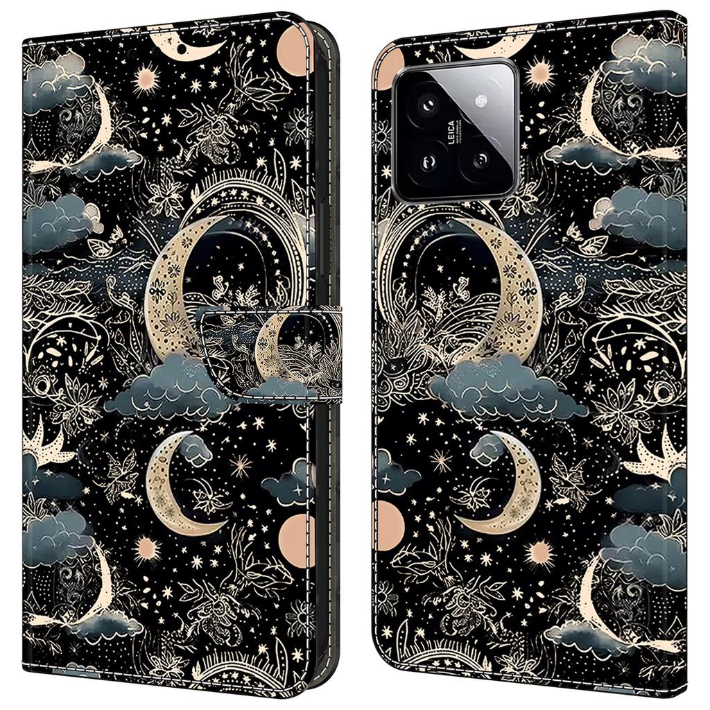 For Xiaomi 14 Wallet Case Pattern Printing PU Leather Phone Cover