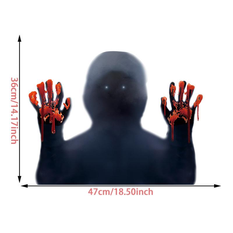 Scary Halloween Window Stickers Horror Ghost Bloody Hand Decals for Glass Window Door Decor PVC Decor House Party Indoor Outdoor