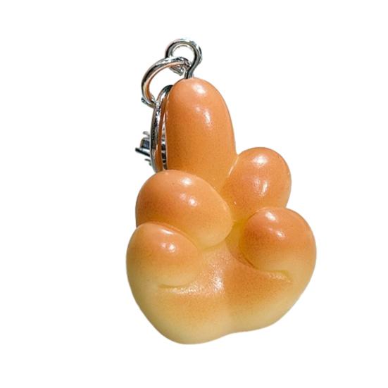 

Подвеска на сумку Реалистичная Несколько жестов Форма руки OK Брелок из смолы Высокая симуляция Хлебный шарм Держатель для ключей A