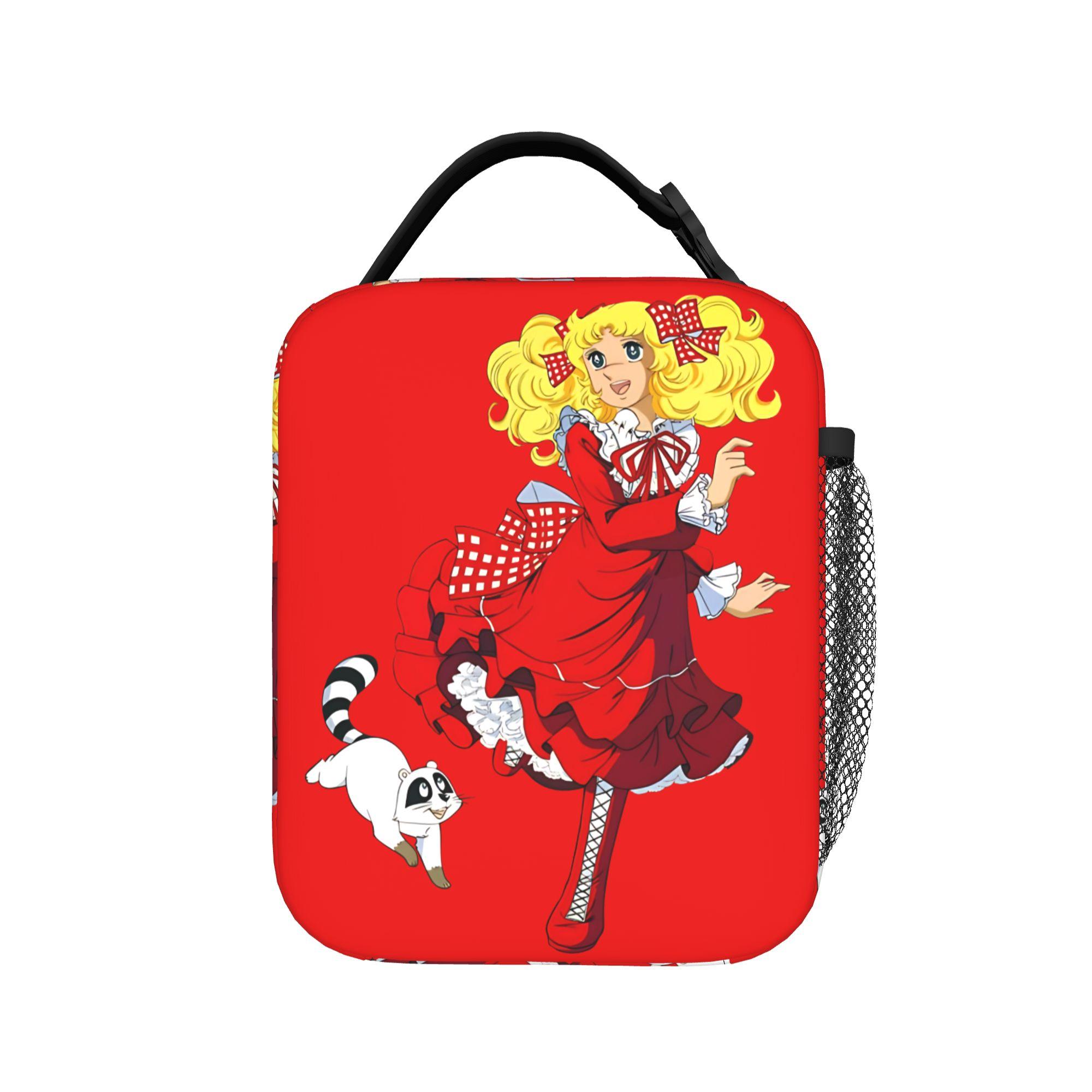 Candy Candy Snow Capucin Lunch Bag Cute Lunch Box For Women School Portable Cooler Bag Oxford Print Thermal Lunch Bags One Size
