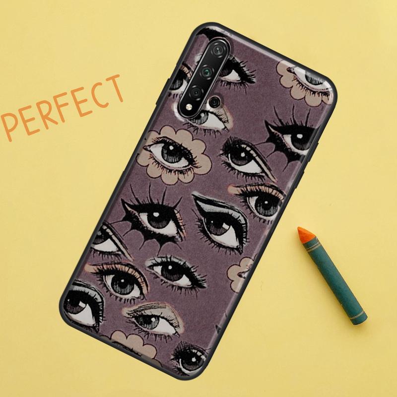 Scary Face Eyes For Huawei Nova Y91 Y70 Y72 Y73 Y60 Y90 Y61 8i 7i 11i 12i 12s 9 10 SE P20 P30 P40 Lite Case