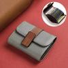 Pebbled PU Leather Card Holder Secure Buckle Closure Multiple Slots Soft Lightweight Pocket Wallet for Casual Daily Use